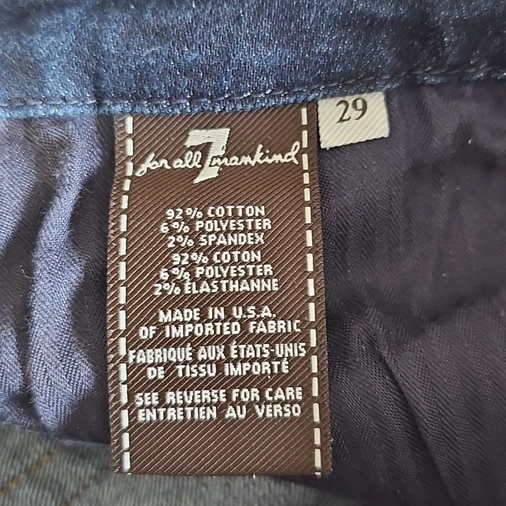 7 For All Mankind Mid-Rise Kimmie Cropped Denim Jeans Size 29 - Picture 3 of 7